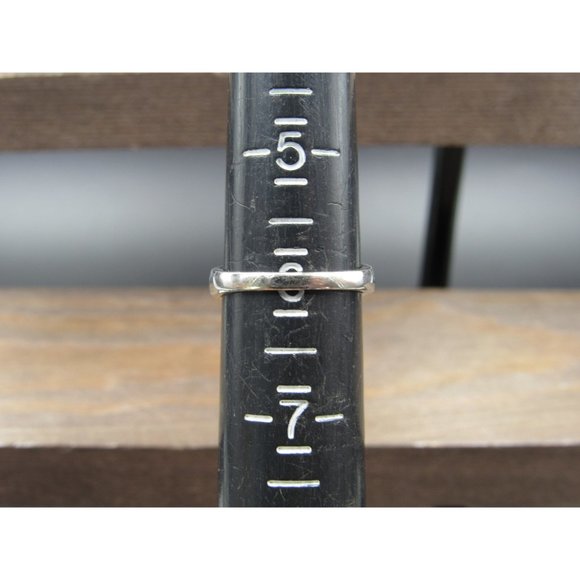 Size 6 Sterling Silver Triple Heart Citrine And Diamond Accent Band Ring Vintage - Picture 6 of 8